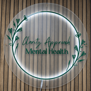 Frosted acrylic sign with led