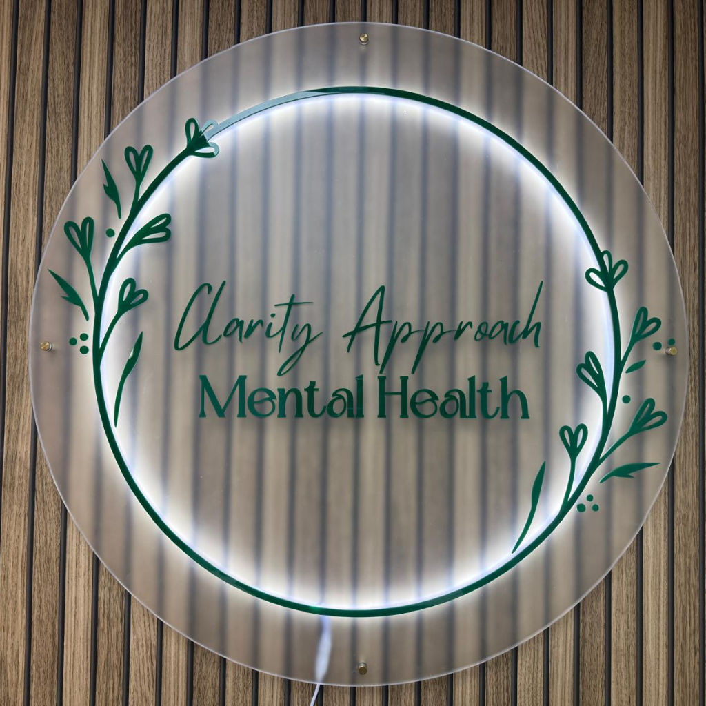 Frosted acrylic sign with led